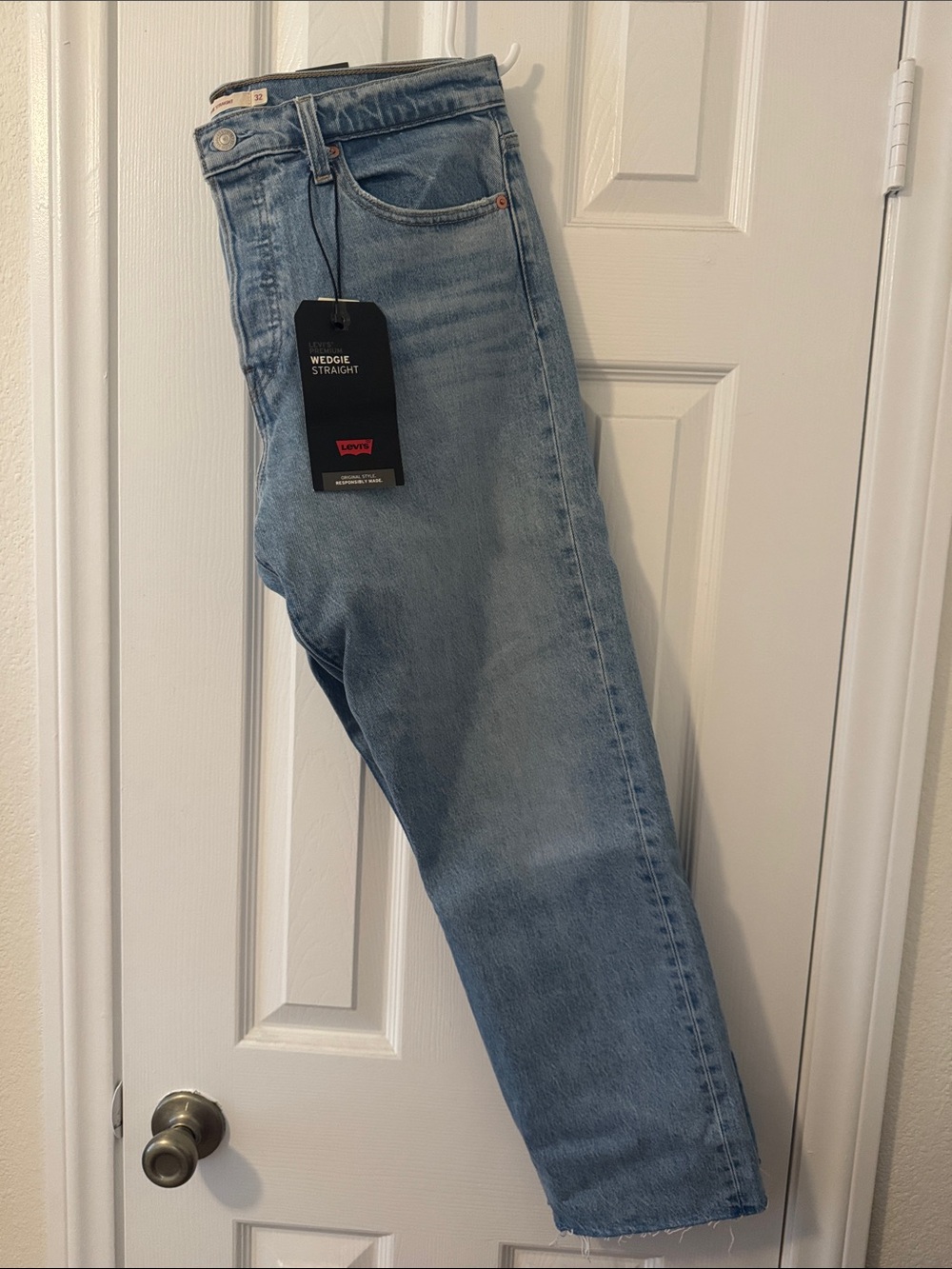 Levi's Light Blue High-Rise Wedgie Straight Jeans